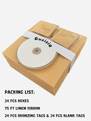 Miniatura 5 de Gusisia Paquete de 24 cajas de galletas con ventana, caja Backey negra de 8 x 6 x 2.5 pulgadas para regalo, cupcakes, pastelería, postres, etiquetas