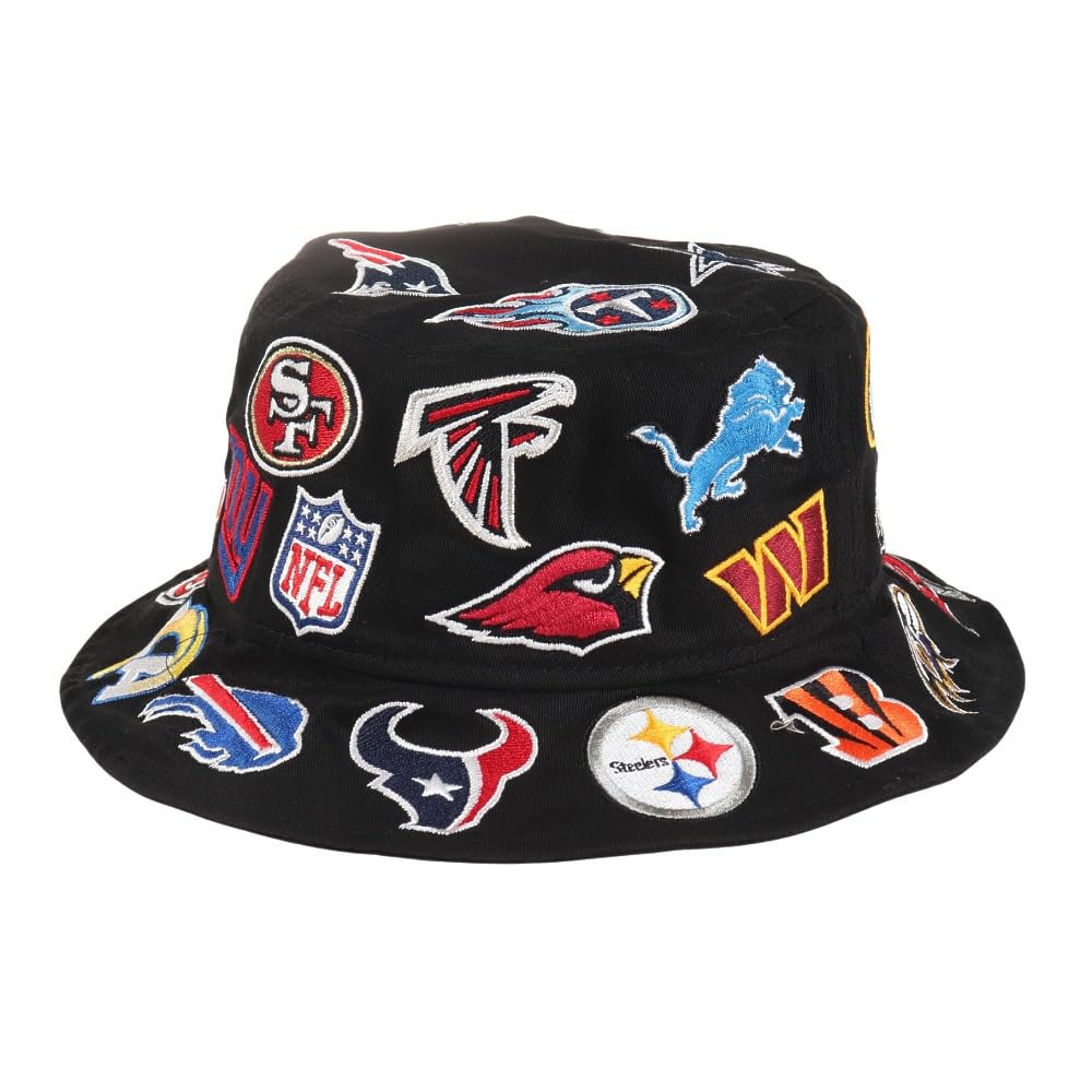 BUCKET01 RV ALLOVERPT＜NEW ERA＞ BLACK Amazon.co.jp: New Era Bucket 01 Team Logo Allover NFL Hat 14109613