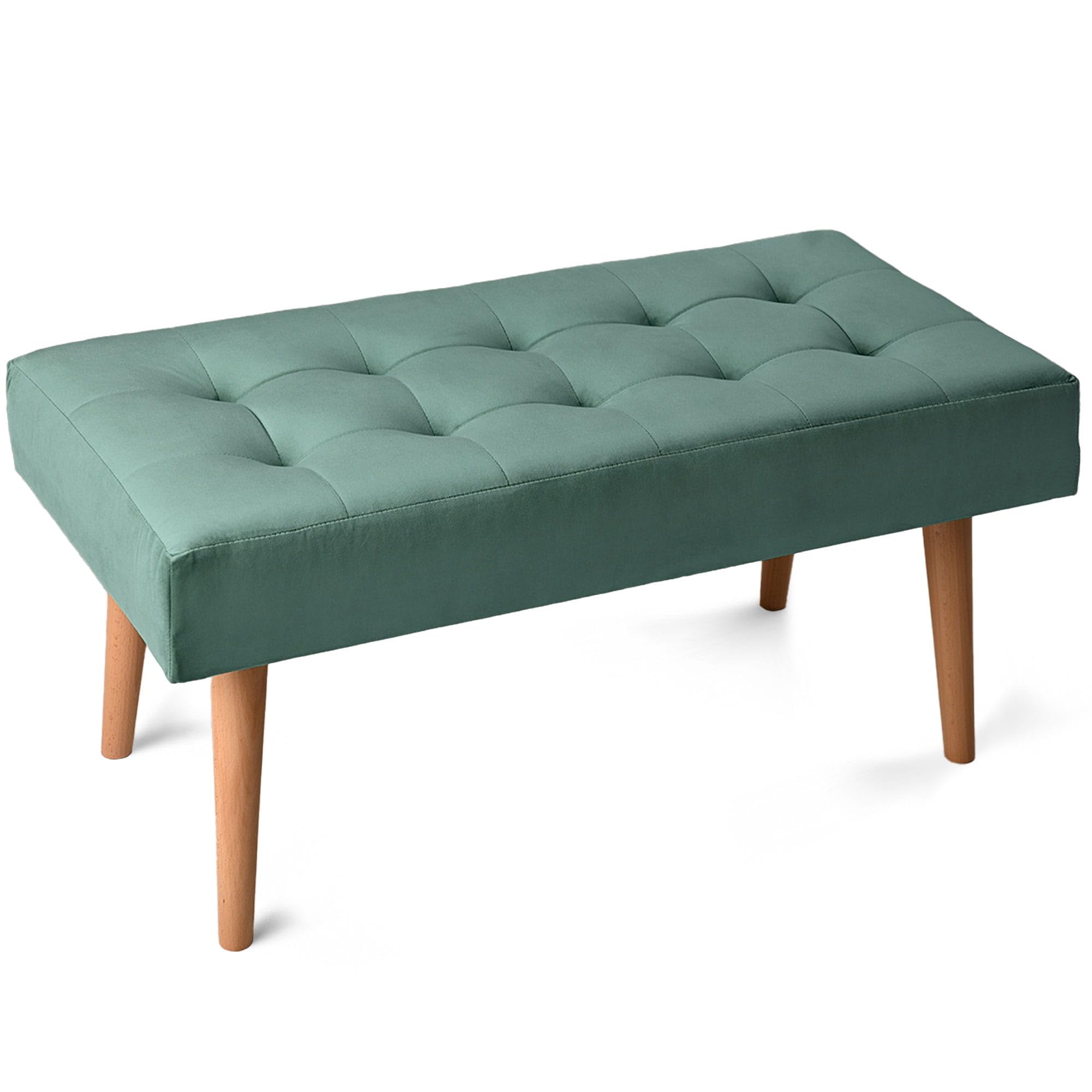 MG Design Panchina imbottita 45 × 90 cm Verde menta – struttura in legno stabile, seduta morbida e confortevole, superficie vellutata con riflesso delicato – per camera da letto, soggiorno e ingresso