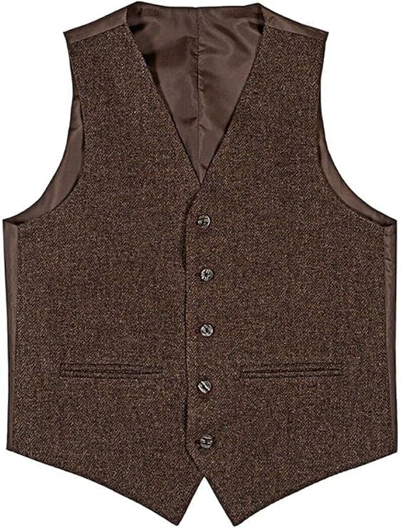 Dark Brown Tweed Argyll Argyle Kilt Jacket with 5 Button Waistcoat Vest2