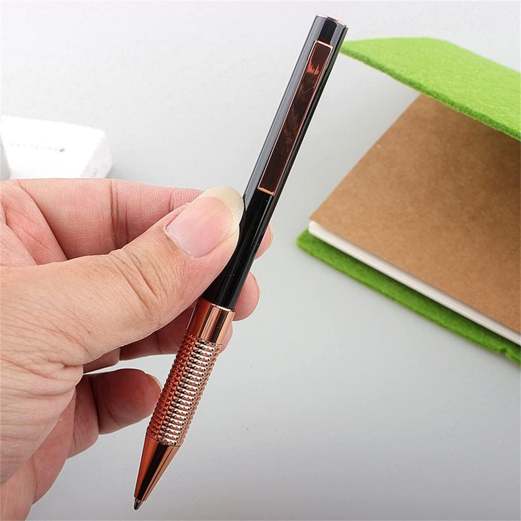 Rotating Metal Ballpoint Pen Ball Pens Steel Commercial Stationery for Office & School(Black) image 2