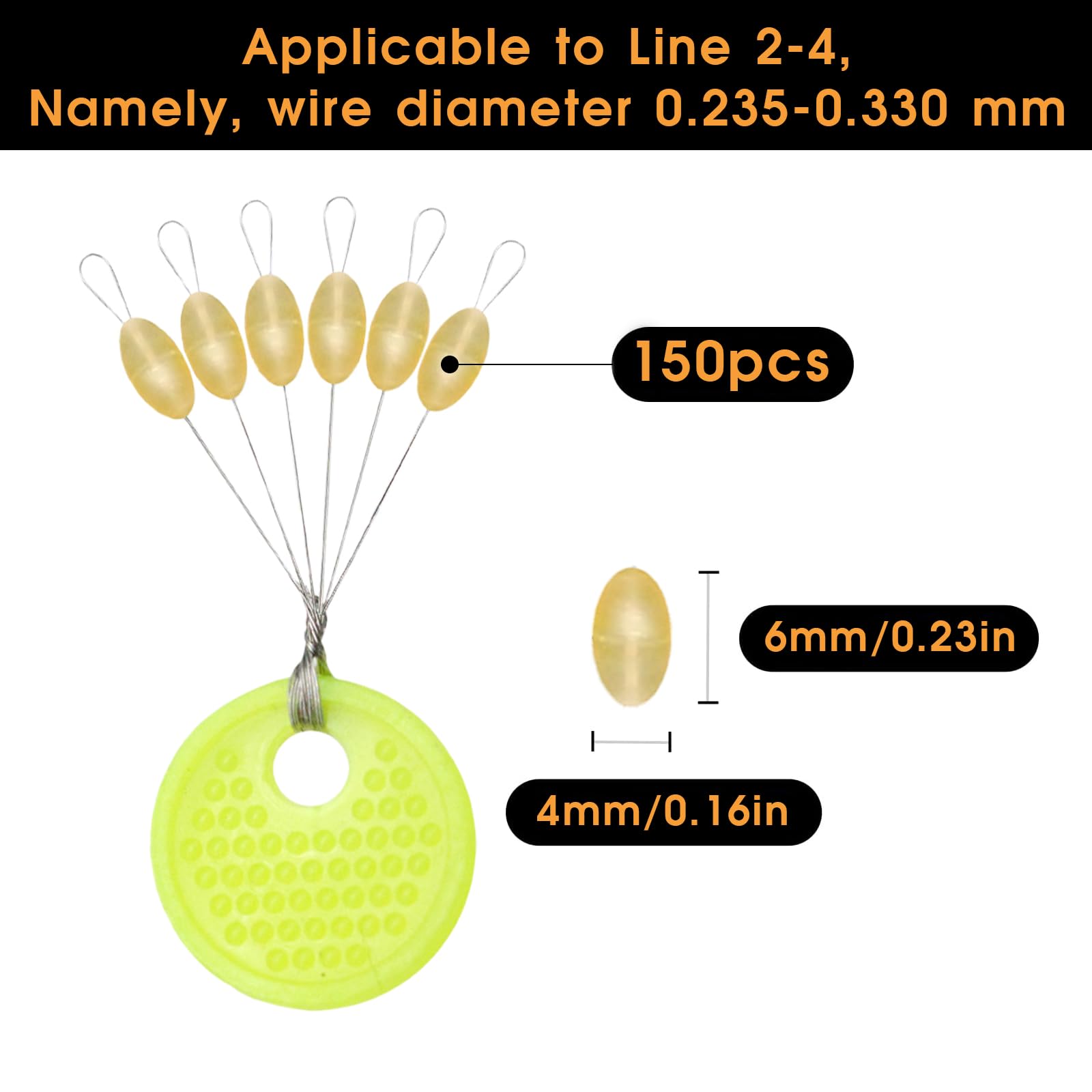 540 Pezzi Tappi Gomma Per Pesca - Set 7 In 2 Con Perline Galleggianti E Anti-Groviglio - Foto 7