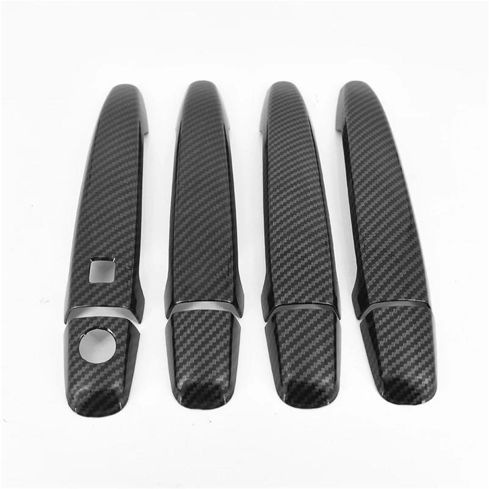 YOUZKA Handle Protective Carbon Fiber Chrome Car Door Handle Cup Bowl Cover Trim Styling for Highlander 2008-2013 for Camry 2007-2011(Handle 1 Button)
