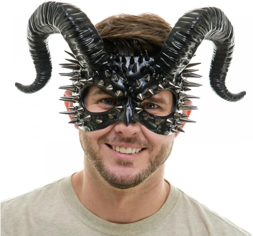 Ram Goat Devil Horns Demon Scary Masquerade Mask For Costume Halloween For Adult - Image 4