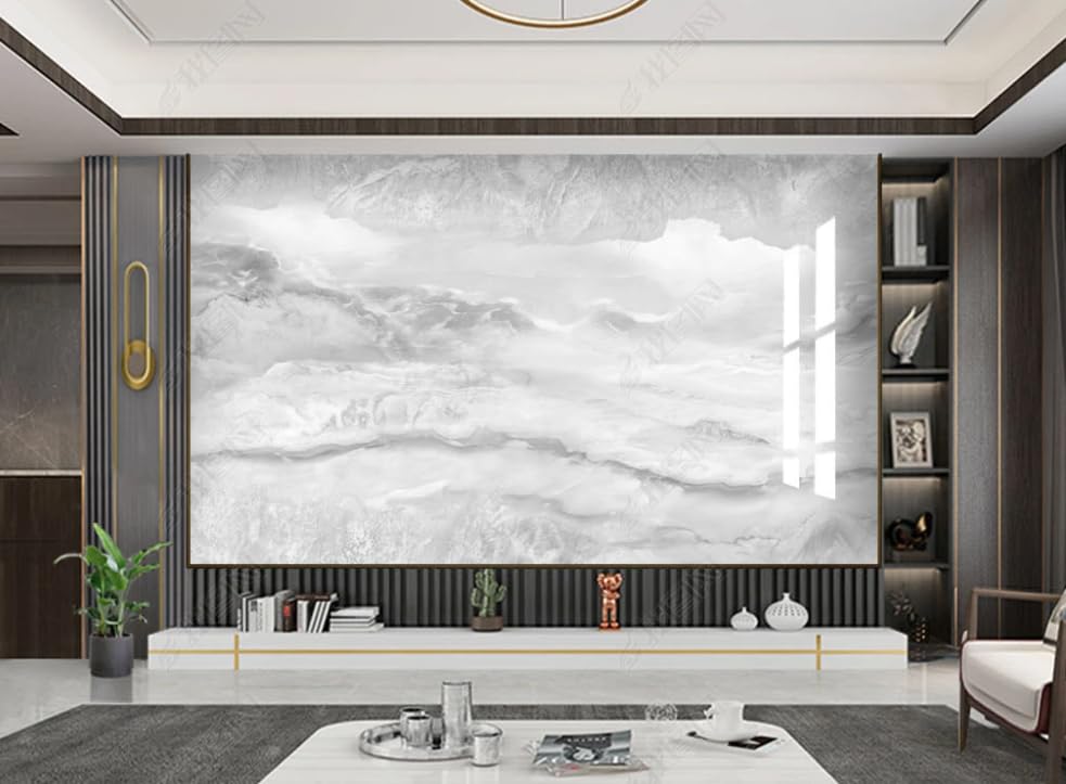Papier peint intissé gris marbré pour salon et salle de restaurant moderne