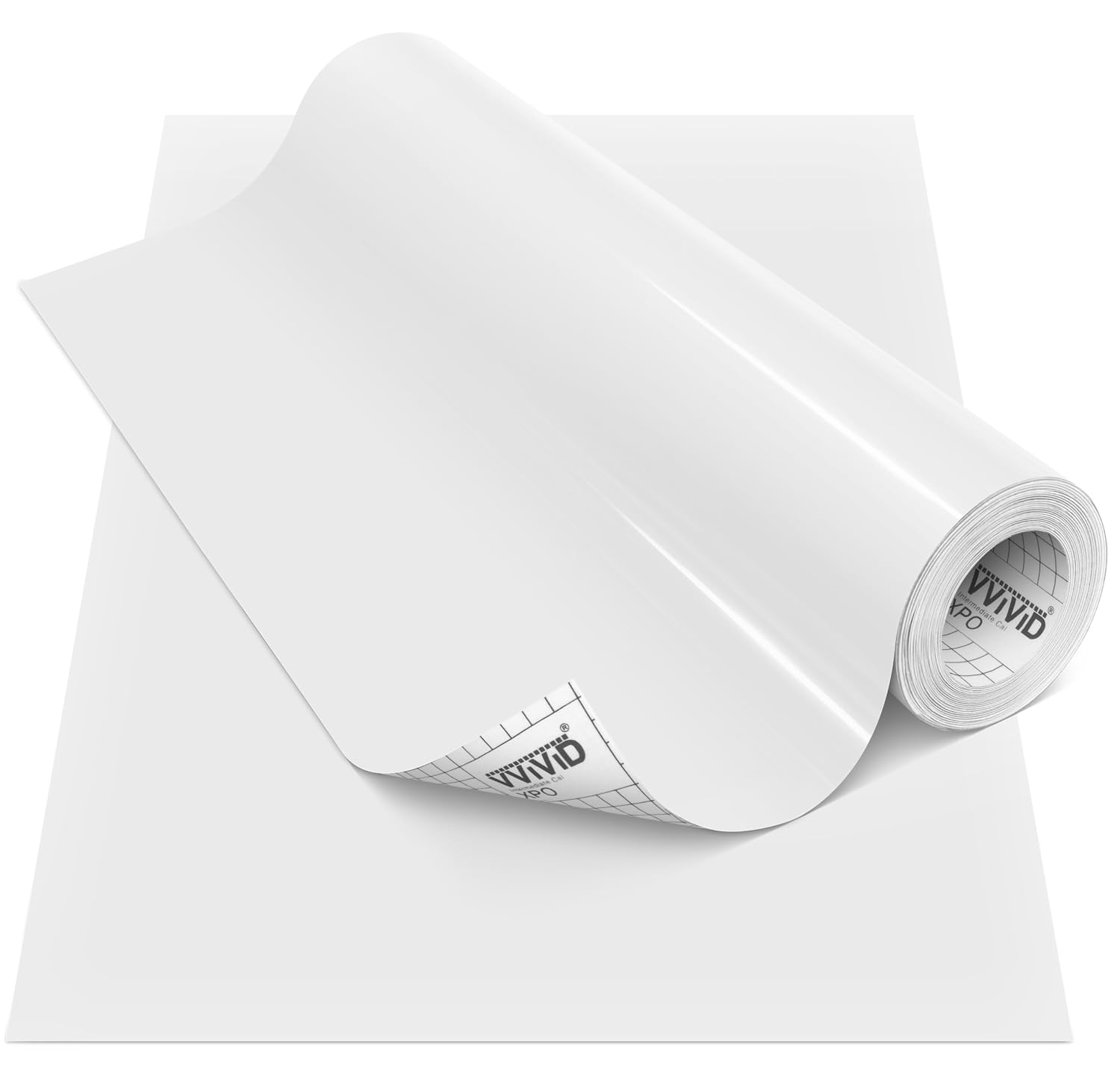 VViViD DECO65 Premium Bulk Roll Permanent Adhesive Craft Vinyl for Plotters (Gloss White, 12" x 150ft)