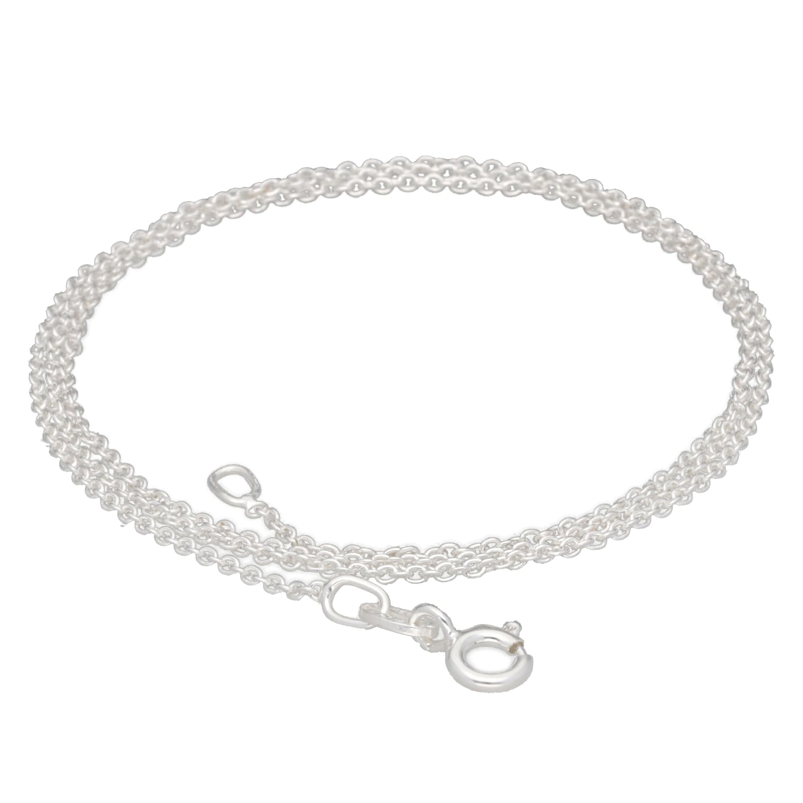 Regenbogen Mondstein Solitär Anhänger mit Kette 925 Silber rhodiniert 10 mm
