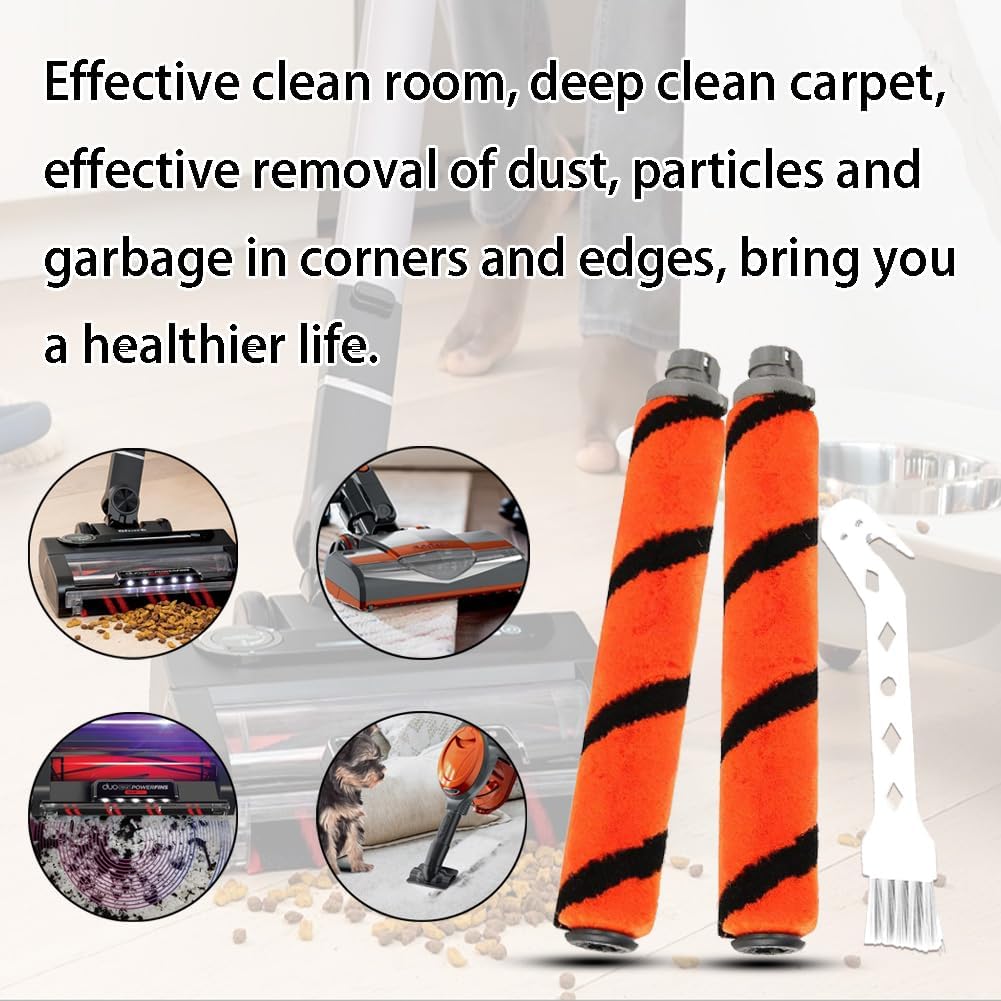 Ytaland Soft Brush Roll Replacement Compatible with Shark Flex DuoClean HV390, HV391, HV392, IC205 IF200 IF201 IF202 IF203Q IF205 IF251 IF252 IF281 IF282 IF285 IR141 IR142 UF280 Vacuum (2 Pack)