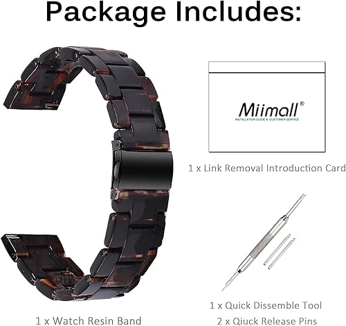 Miniatura 8 de Miimall Correa de resina compatible con Samsung Galaxy Watch 4 para mujeres y hombres, hebilla de acero inoxidable, ligera, impermeable, correa de
