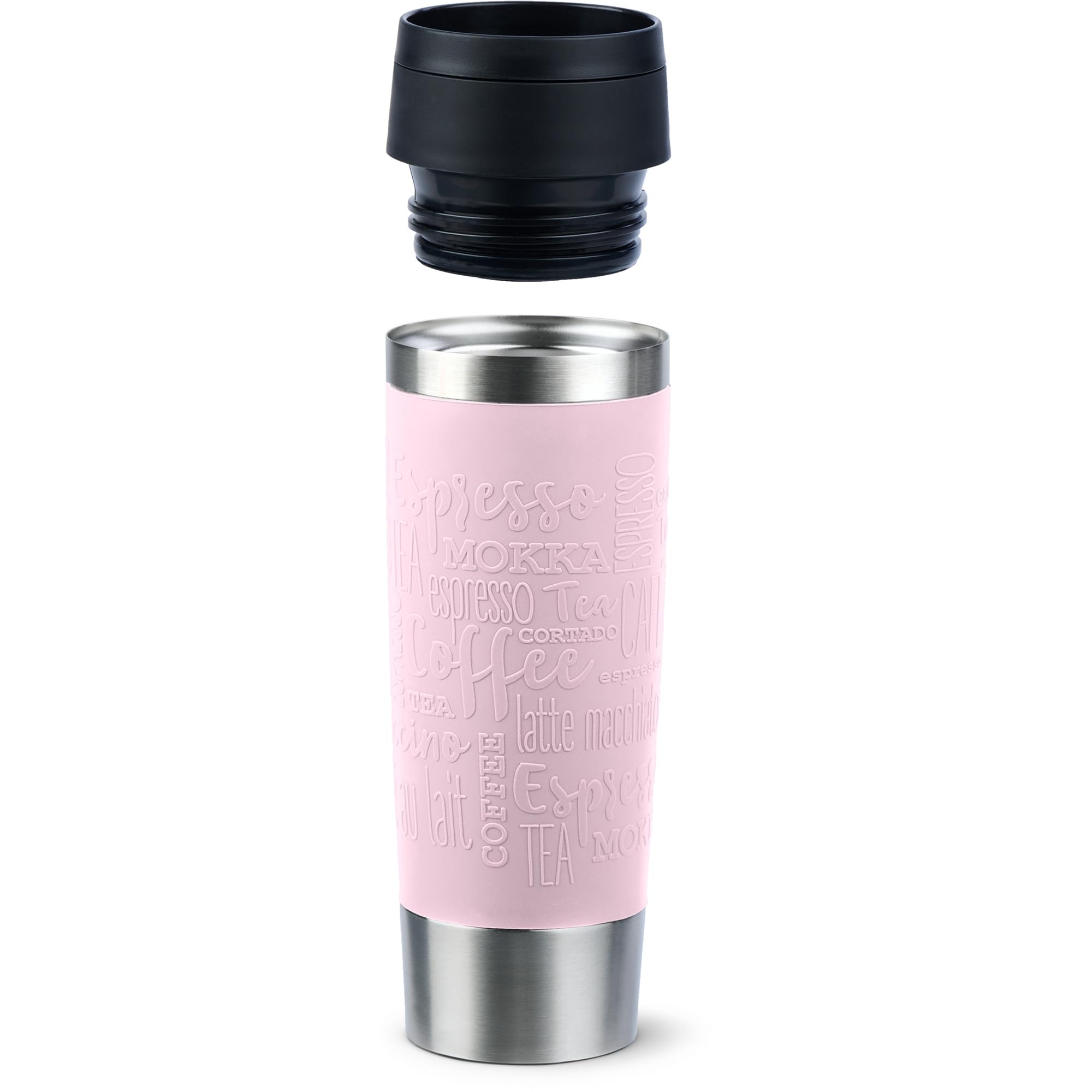 Emsa N20224 Travel Mug Classic kubek termiczny 0,5 litra, nowa komfortowa zakrętka, stal nierdzewna, 6 h gorąca i zimna przez 12 h, 100% szczelności, nadaje się do mycia w zmywarce, otwór do picia 360