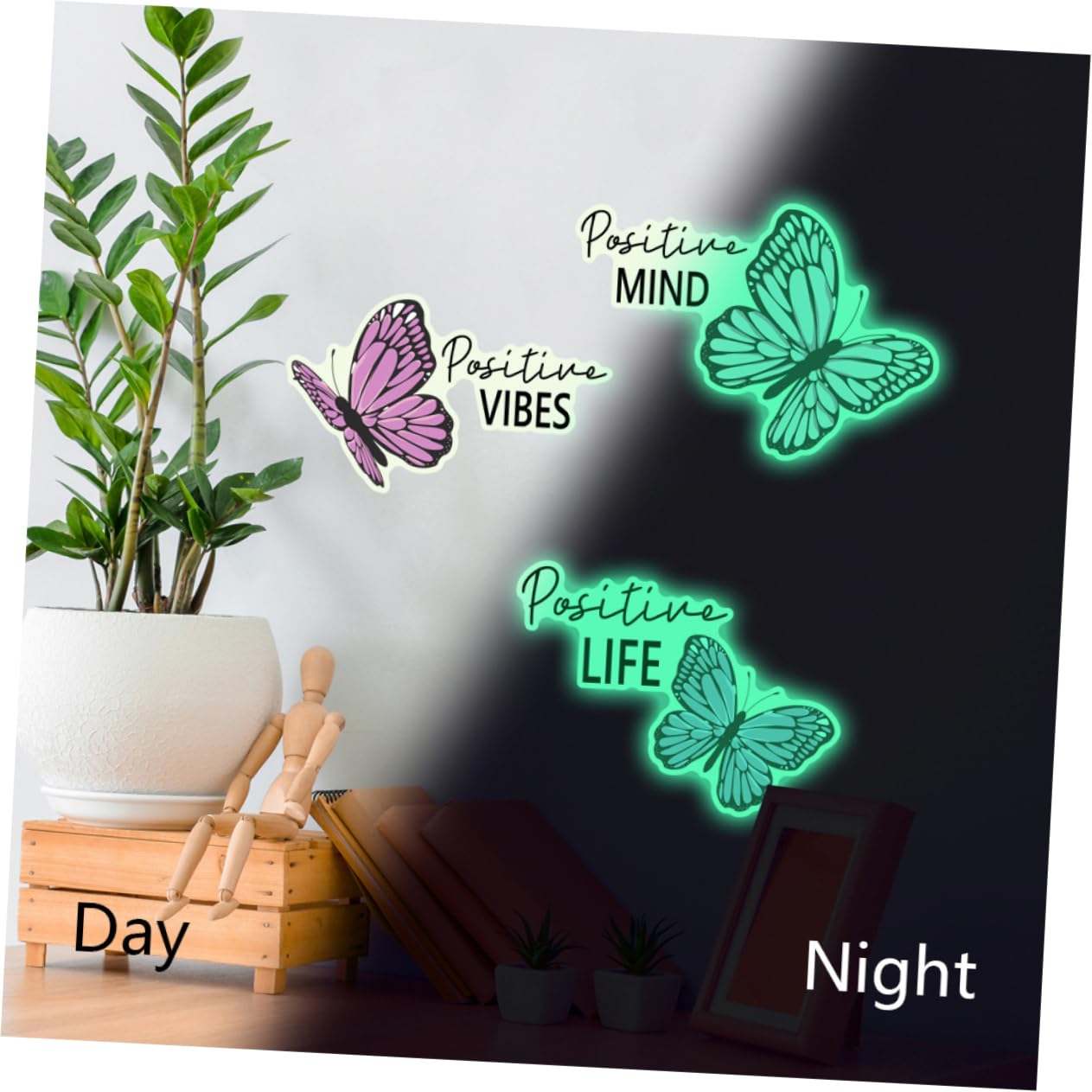 SHINEOFI 10 Set Adesivi Murali Farfalla Luminosi nel Decorazioni Rimovibili per Cameretta e Adesivi Autoaderenti per Camera da Letto e Corridoio