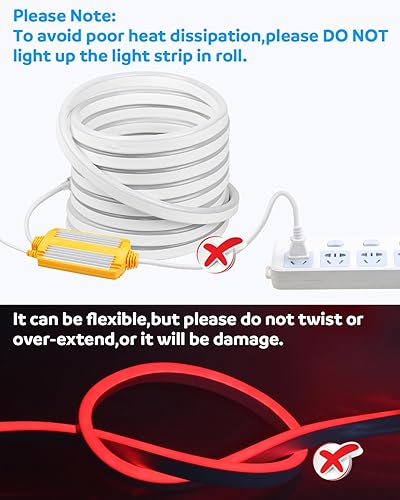 Miniatura 10 de Aclorol Tira de luces LED RGB para exteriores, impermeable, CA 110 V-130 V, cuerda de luces LED, RGB multicolor, regulable, tira de luz flexible,