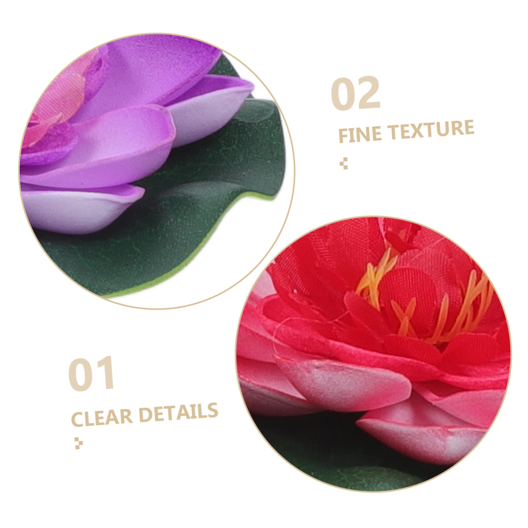 VALICLUD 4 pièces Fleurs de Lotus Artificielles Flottantes de Eva pour Bassins Aquariums et Décoration Naturelle Sécurisée pour Poissons Rouges Violettes Roses et Blanches