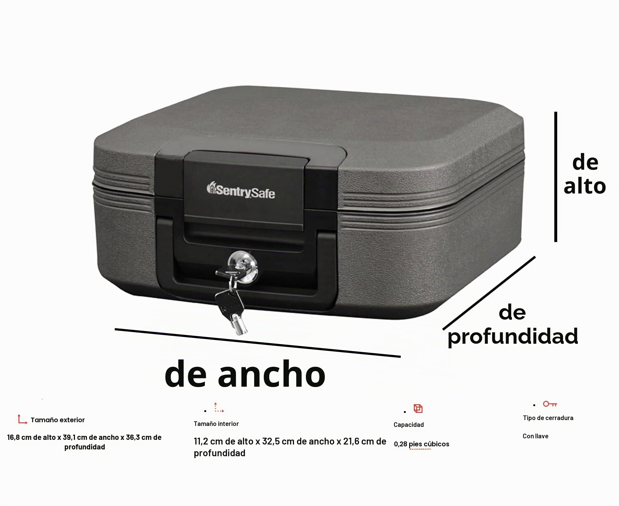 Sentry Safe SENCFW20201 Cofre de Documentos y Medios Impermeable a Prueba de Fuego, Negro, 32.5cm