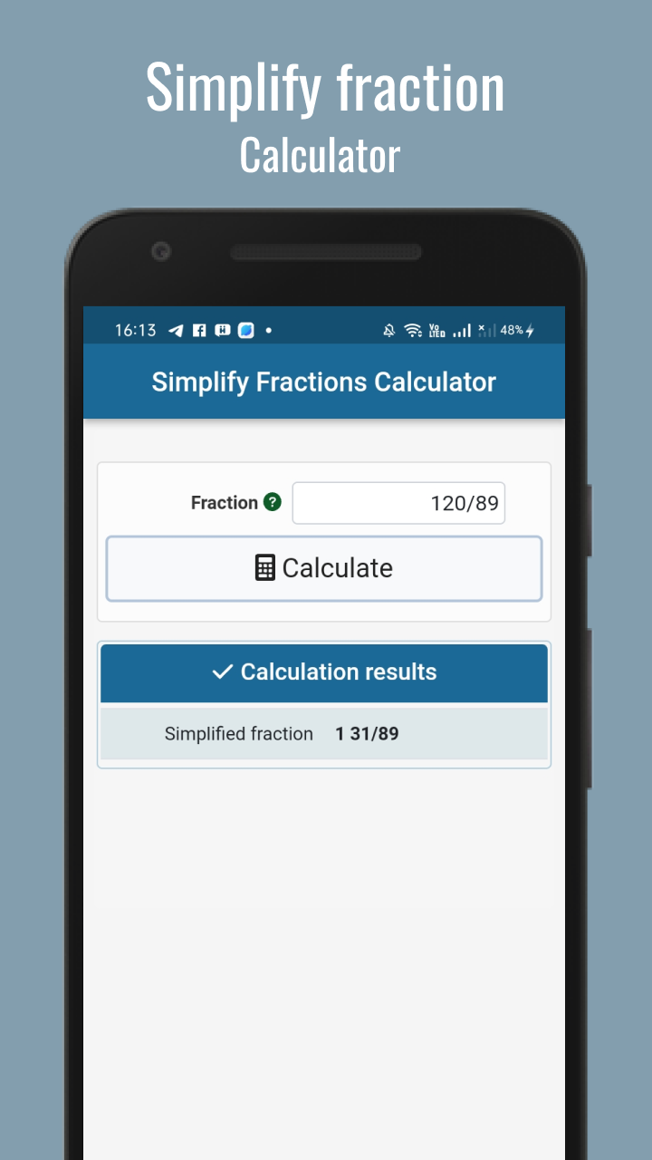 Simplify Fractions Calculator App on Amazon Appstore