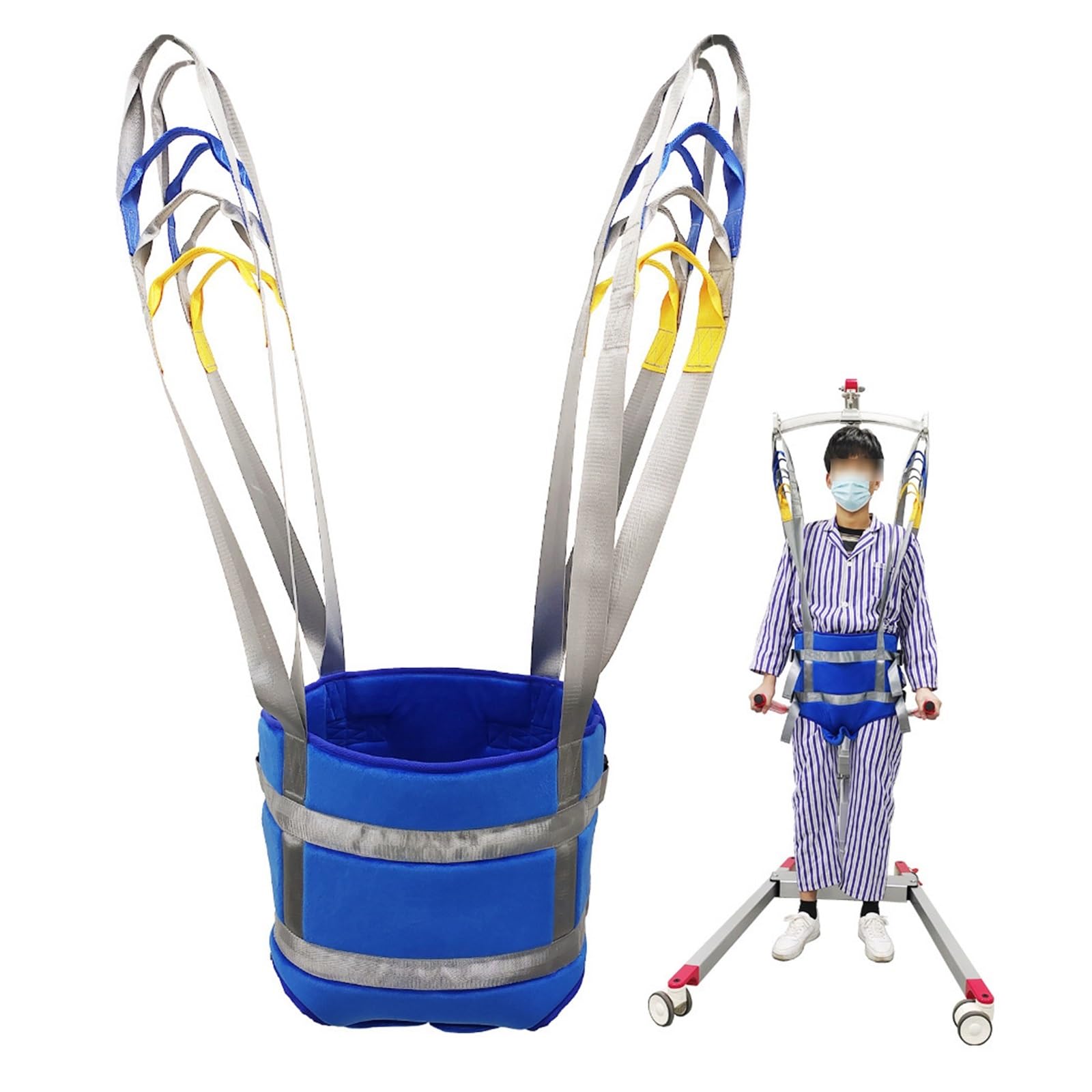 Cintura per Trasferimento Pazienti con Imbottitura - Supporto Regolabile per Deambulazione e Riabilitazione - Portata 227kg, 4 Punti Regolabili (Taglia M/L)