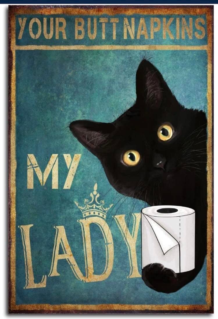 Matlpats Black Your Butt Napkins My Lady Metal Tin Sign Wall Decor Bar Pub Cafe Home Decor Retro Poster Vintage Sign 6X8 Inches