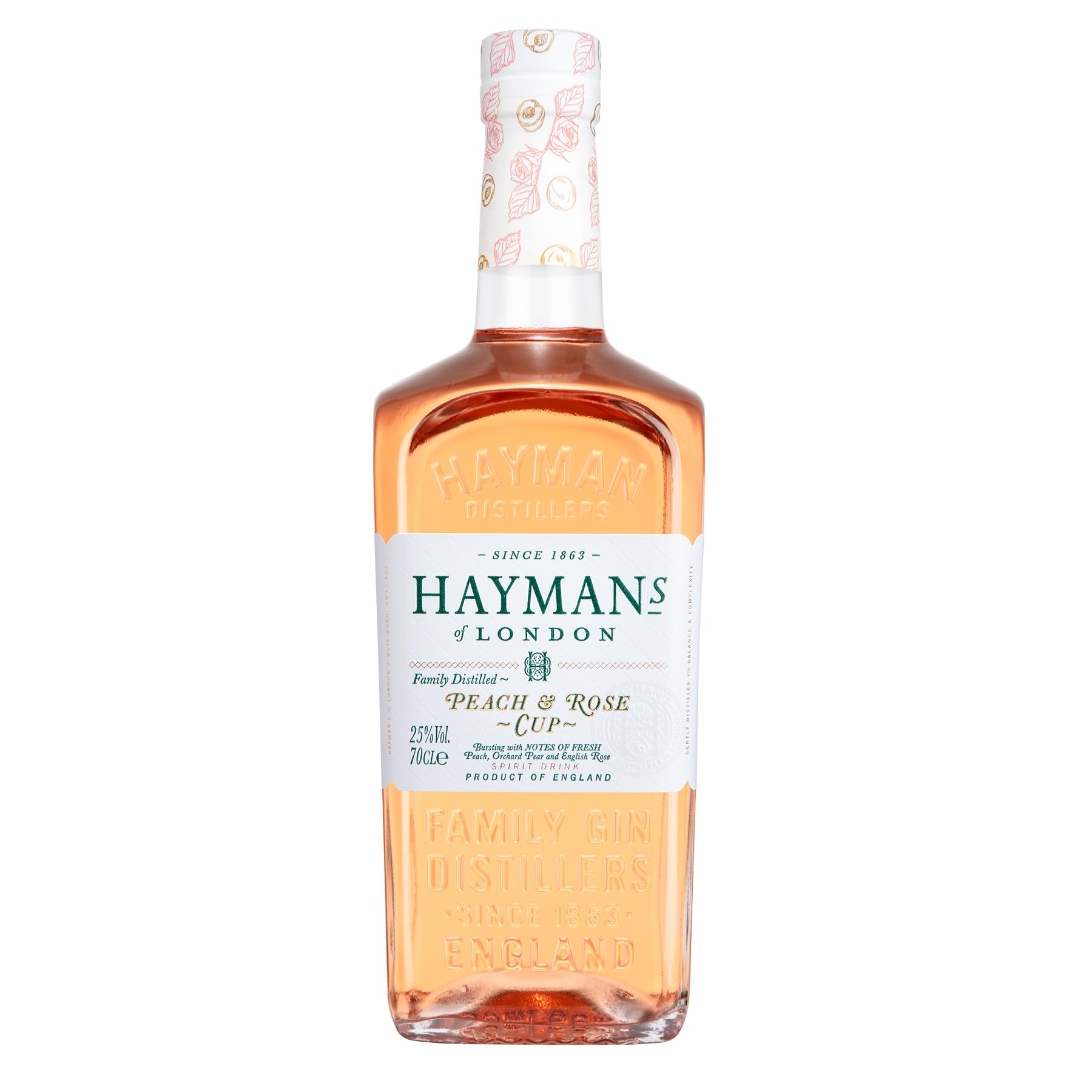 Hayman's | Peach and Rose Cup | 25% Vol. | Gin | Ginlikör | Aperitif | Pfirsich & Rose | Hayman's of London | The Gin Masters Award Gold 2021 | 700ml
