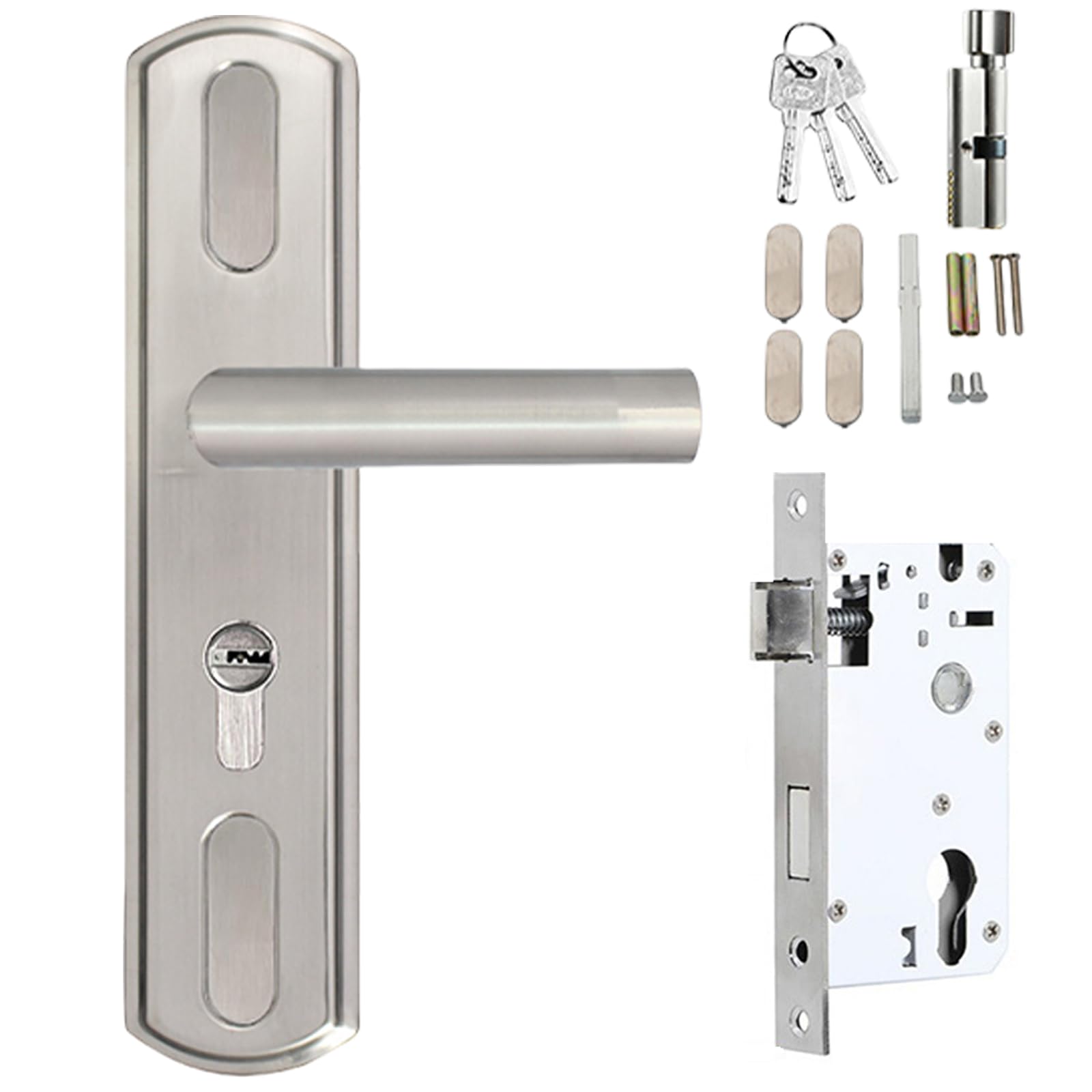 Oxxggkao B Security Antitheft Door Handle Entry Door Handle With And Keys Stainless Steel Interior Antirust Stainless Steel Interior Replacement
