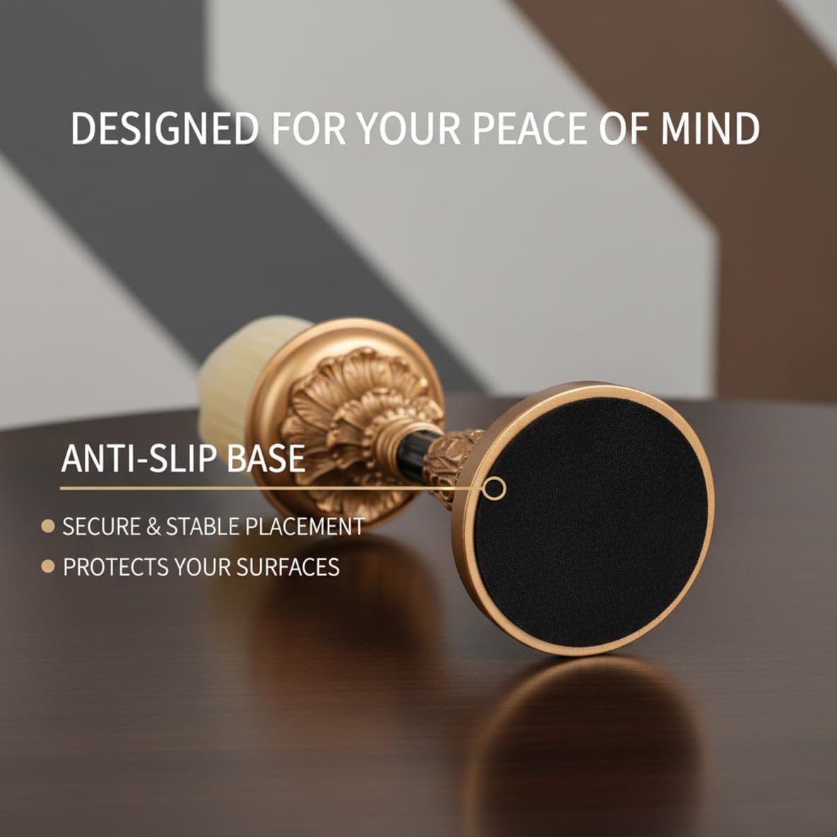 Resin Pillar Candle Holders Set of 3 – an Antique Gold Frame with Engraved Decorations (9", 7.5", 6") with 3.1" Tray & Velvet Anti-Slip Base for Table Centerpiece and Fireplace Mantel Decor