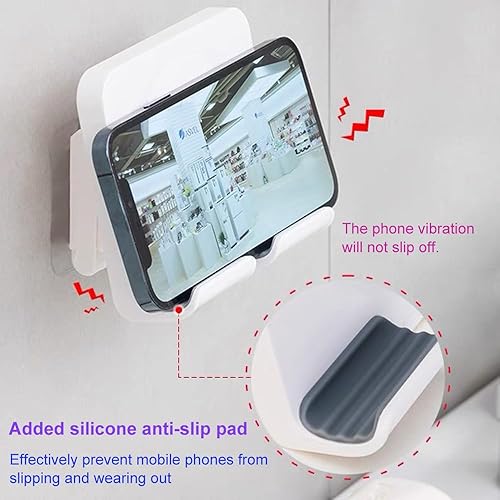 Miniatura 3 de Soporte para teléfono de ducha mejorado para tableta, soporte de pared extraíble, autoadhesivo para teléfono celular, soporte para iPad para cama,