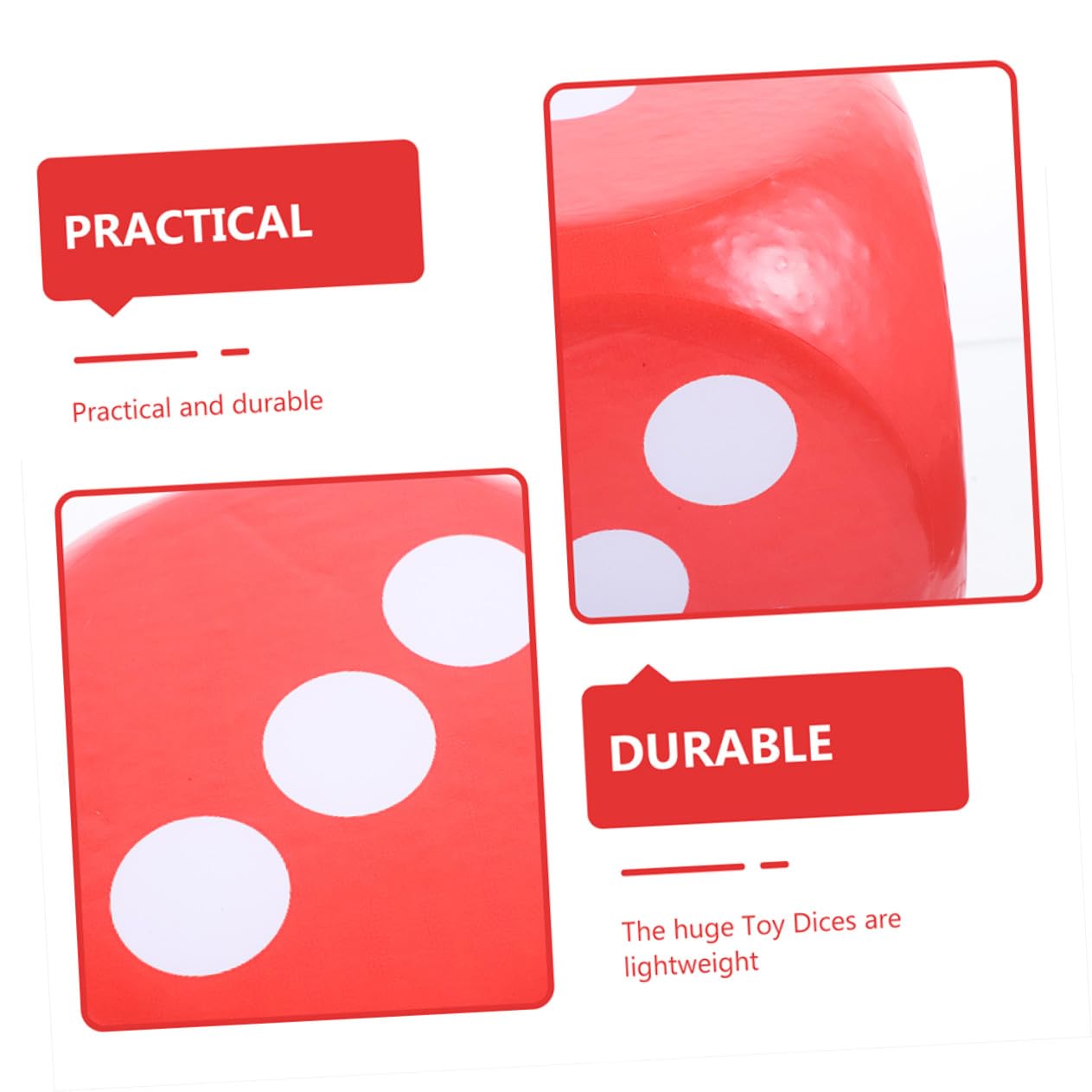 Cubo de Dados Gigante de Espuma Roja 20cm para Actividades Escolares