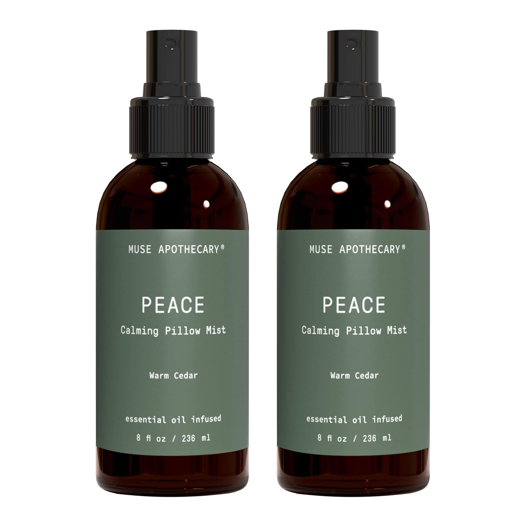 Muse Apothecary Pillow Ritual - Botanical Collection - Calming and Relaxing Pillow Mist, Linen and Fabric Spray - Infused with Natural Aromatherapy Essential Oils - 8 oz, Warm Cedar