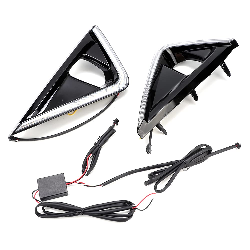 Kikumi Luci di Marcia Diurna a LED 12V Luci DRL Luminose a Basso Consumo 3 Colori Bianco Blu Giallo con Tecnologia a Corrente Costante per Alphard 2018 2019