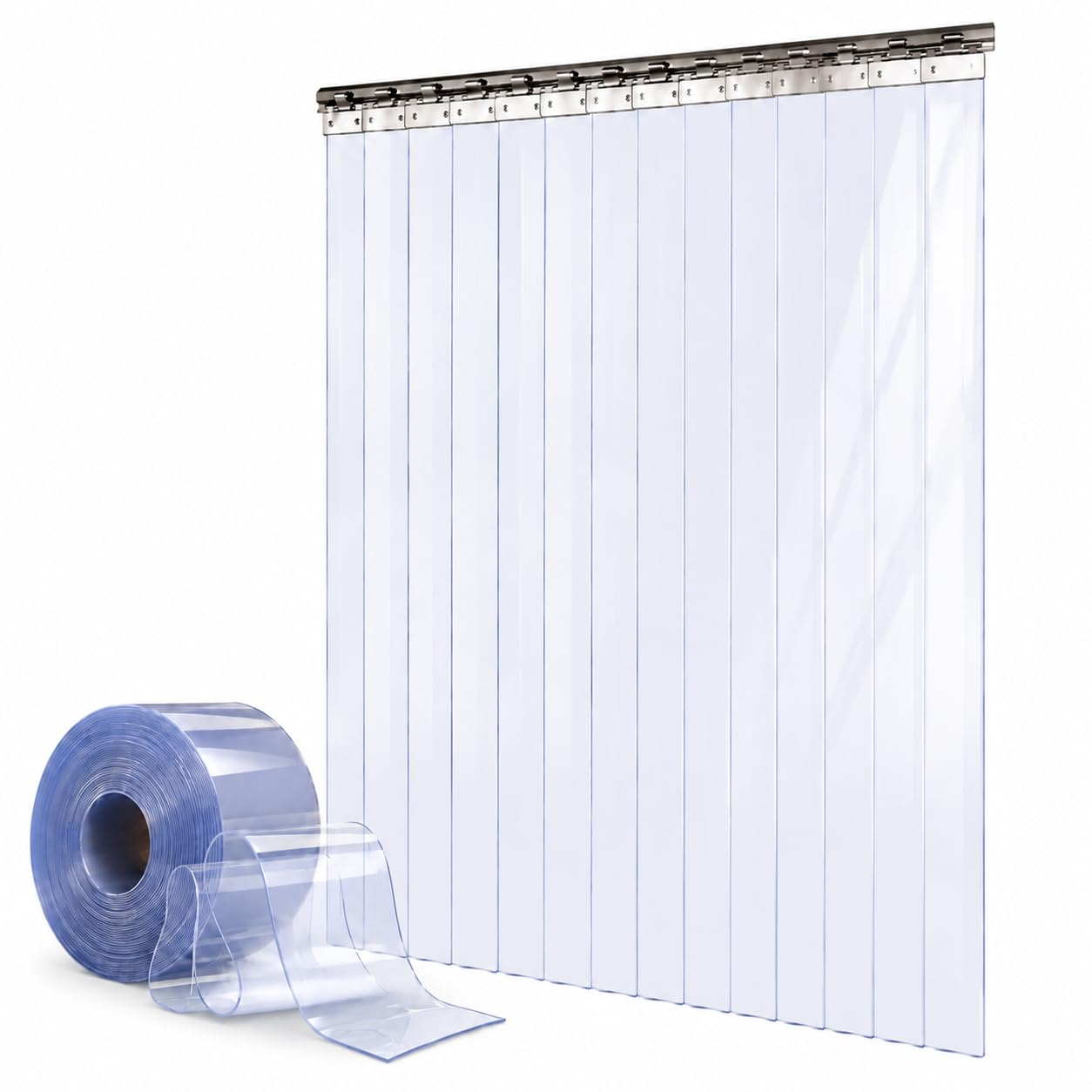 Wudlep Clear Pvc Strip Door Curtain Kit, 1M X 2M, 7 Strips