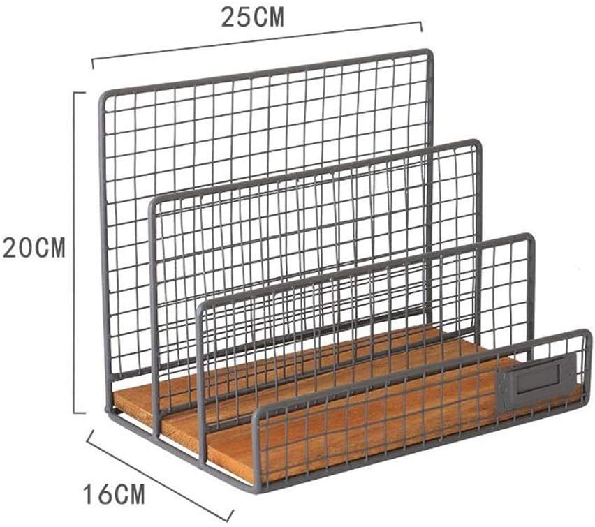 Document Organizer - Decorative Metal Farmhouse Magazine Holder and Organizer Bin - Standing Rack for Magazines, Books, Newspapers,(D)