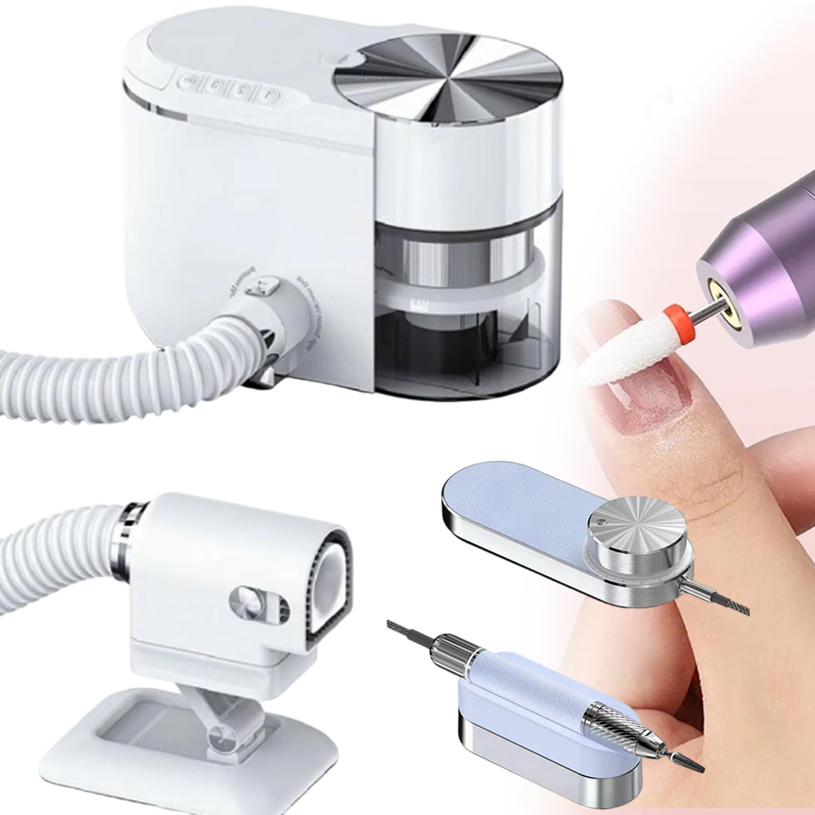 Profesjonalna Frezarka Do Paznokci 2 W 1, Polerka Do Paznokci, Ciche UrząDzenie Do Manicure/Pedicure (≤60 Db), 35 000 Obr./Min, Silnik Bezszczotkowy, Regulowana Standard-Blue