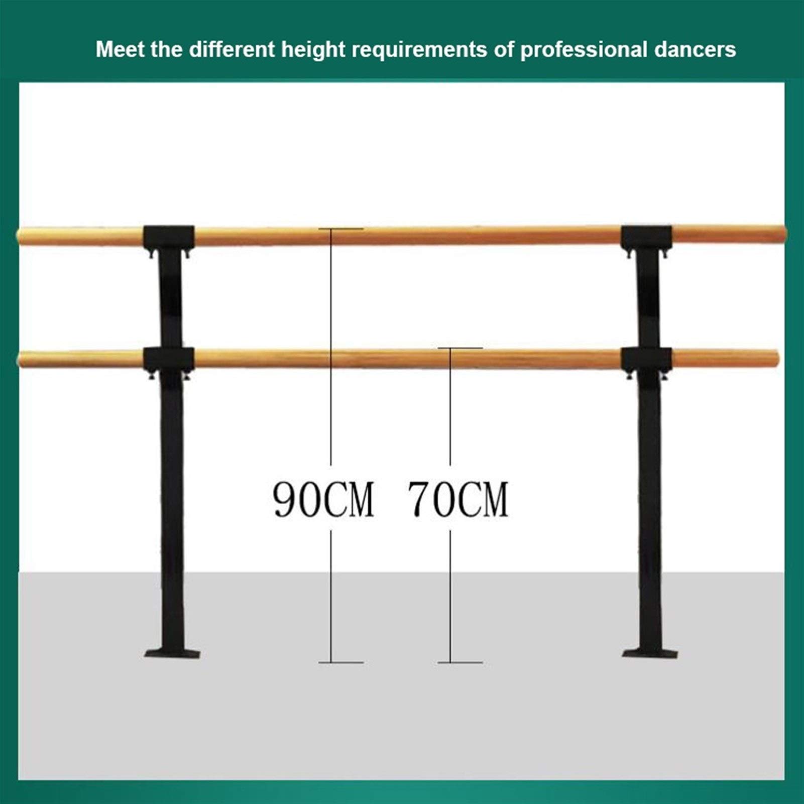 Ballet Bar Dance Bar Ballet Bar Double Dance Bar for Home Ballet Floor Bar Stretching Permanent Integrated Base Equipment Thick Steel Exercise – Black
