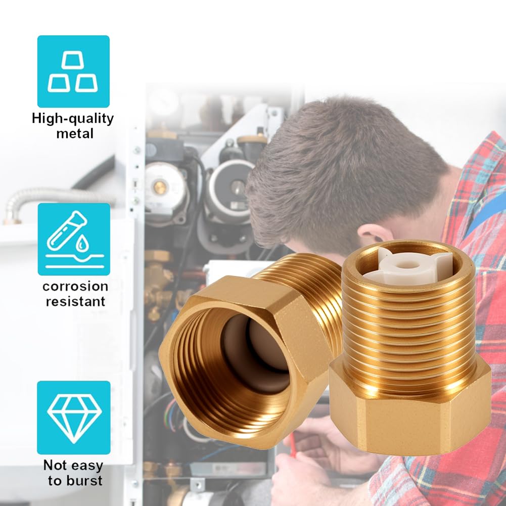 Produktbild von 2 Stück Messing Rückschlagventil 3/4 Zoll – DN20 Mit Innengewinde & Außengewinde, Perfekt Für Wasserleitung & Warmwasserbereiter