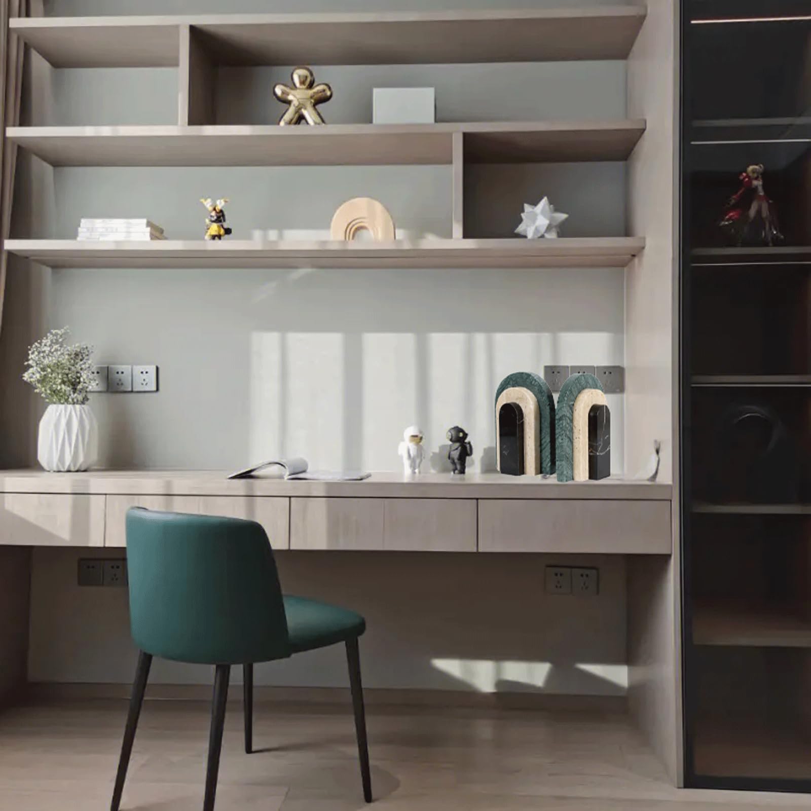 Fermalibri minimalisti in marmo, fermalibri decorativi in stile italiano moderno per ufficio, scrivania, decorazione per la casa