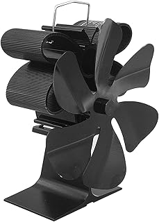 ORTUH 6-skrzydłowy wentylator do piekarnika, zasilany ciepłem wentylator drewniany z cichą pracą i ochroną przed przegrzaniem, przyjazny dla środowiska wentylator kominkowy do palników na drewno kominek, wydajne rozprowadzanie ciepła