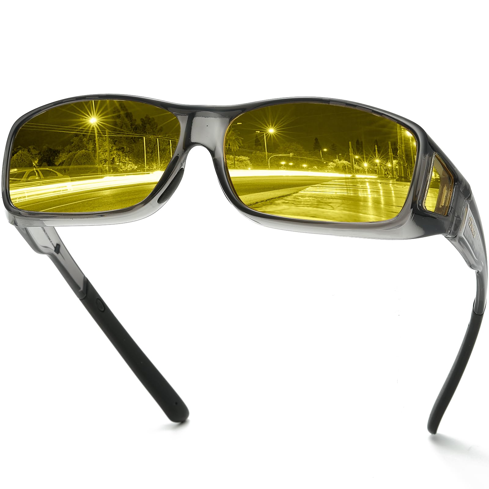 Snapklik.com : Night Vision Driving Glasses Fit Over Glasses For Men ...