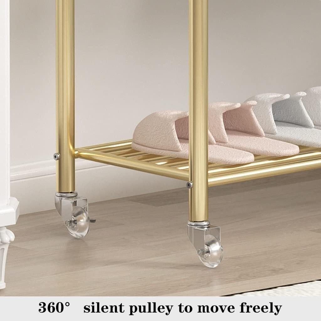 2-poziomowy stojak na ubrania z ławką na buty i półką do przechowywania metalowy stojak na płaszcze do wejścia na ubrania i buty (wymiary: 80 * 33 * 188 cm)