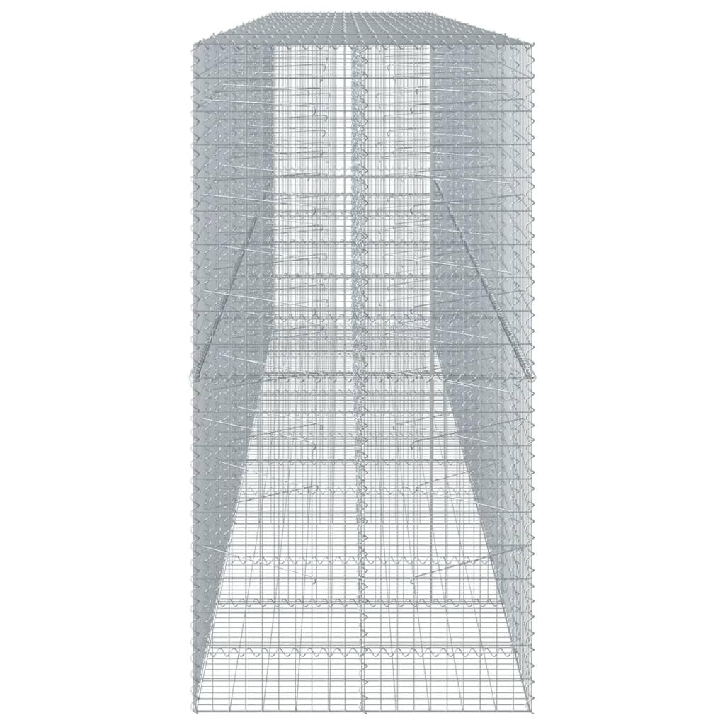 Gavión con tapa, 650 x 100 x 200 cm, cesta de piedra galvanizada | Cesta de alambre resistente para jardín y patio, ideal como protección visual, borde de bancal o pared decorativa de piedra.