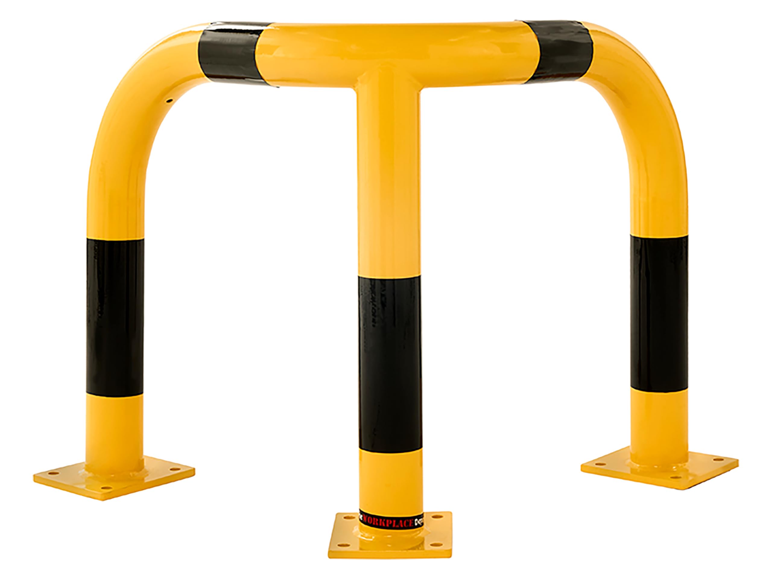 The Workplace Depot Black/Yellow Corner Safety Barrier – Robust Tubular Steel Racking Protector With High-Visibility & Coating For Industrial & Commercial Safety