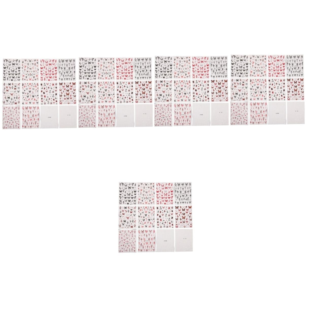 5 set Adesivi A Farfalla Scura Graziosi Adesivi A Strisce Di Giglio Adesivi UV Per Unghie Decorazioni Per Manicure 12 fogli*5