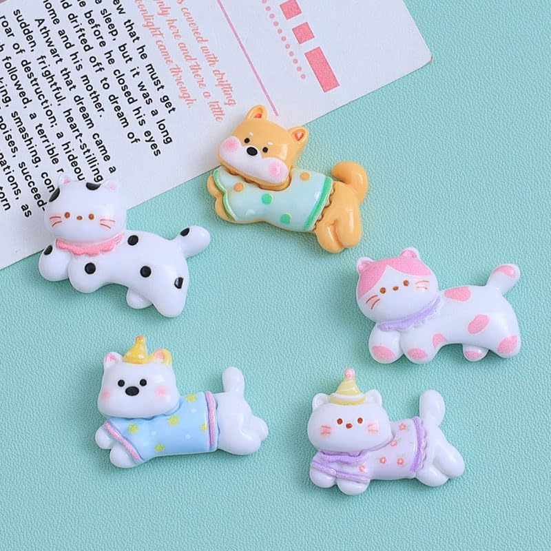 28-Piece Cute Cat-Shaped Resin Beads – Pastel Colors for DIY Crafts, Jewelry Making & Phone Case Decor image 3