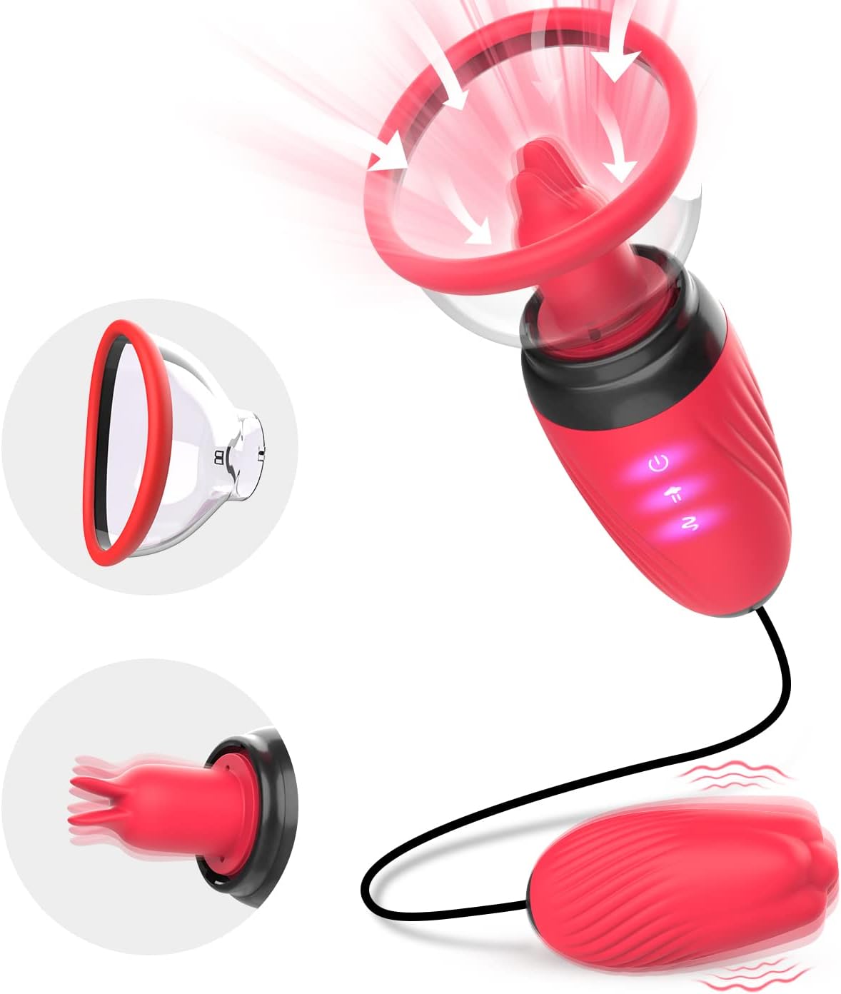 Sucking Licking Vibrator Pussy Pump - Clitoral Nipple Breast Anal Bullet Stimulator with 6 x 10 x 10 Modes, Female Sex Toy Sucker Massager Rose Vibrator, Adult Women Sex Toys & Games for Women Couples