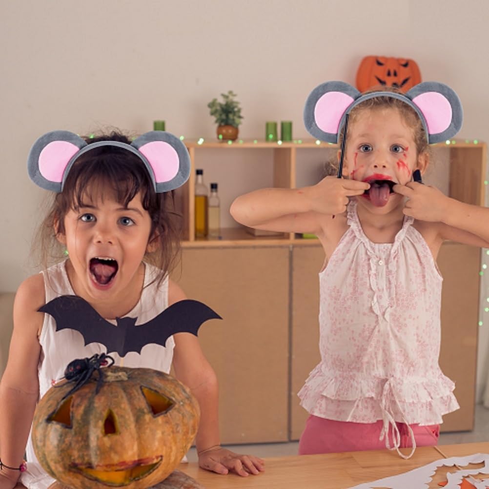 Mouse Ears Headband for Adults – Soft Gray Rat Ears Headband Accessory for Mouse Costume, Halloween, Cosplay, Parties - Image 2