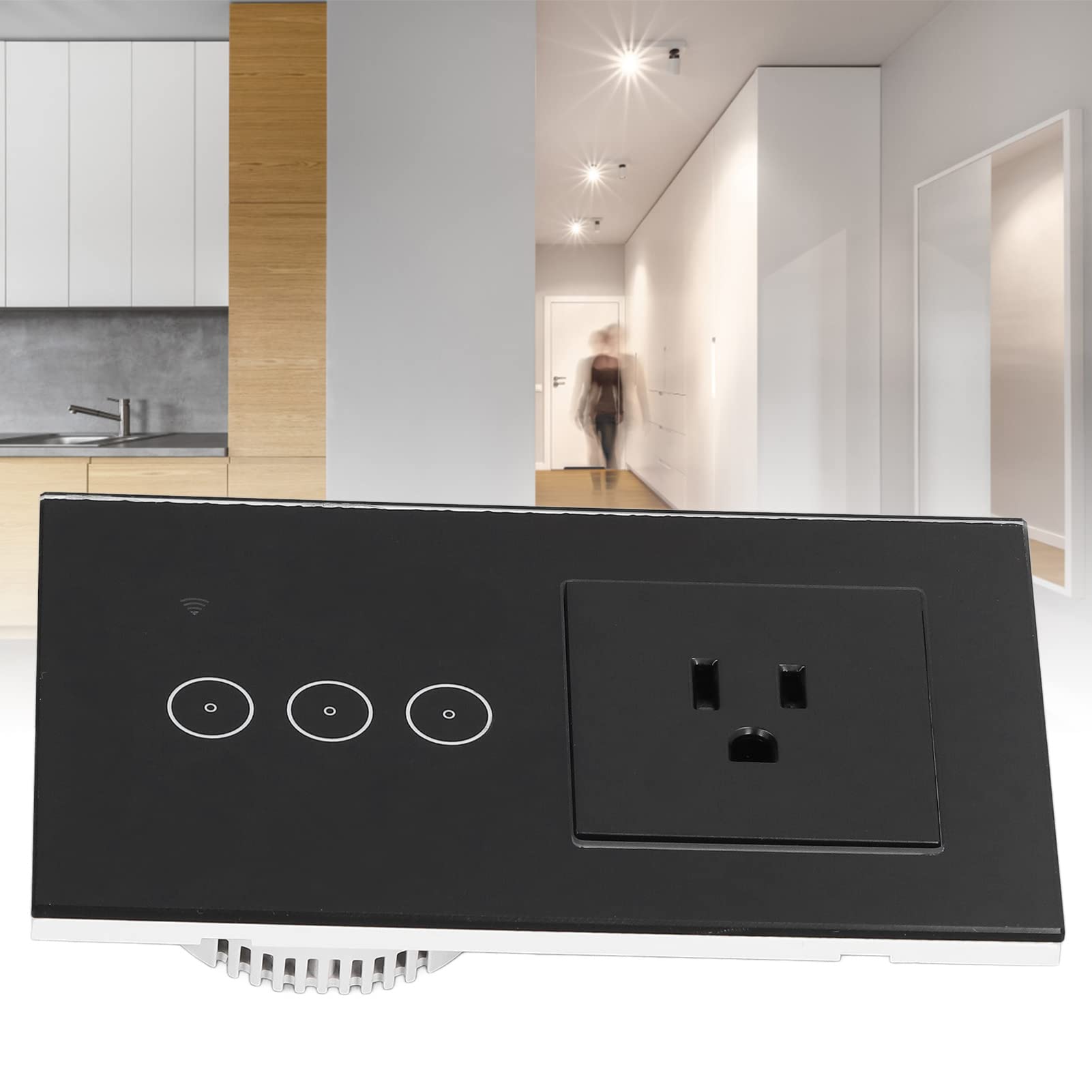 10A 3 Gang Socket Multifunctional Wall Panel Switch Socket Panel Power Wall Electrical Plug