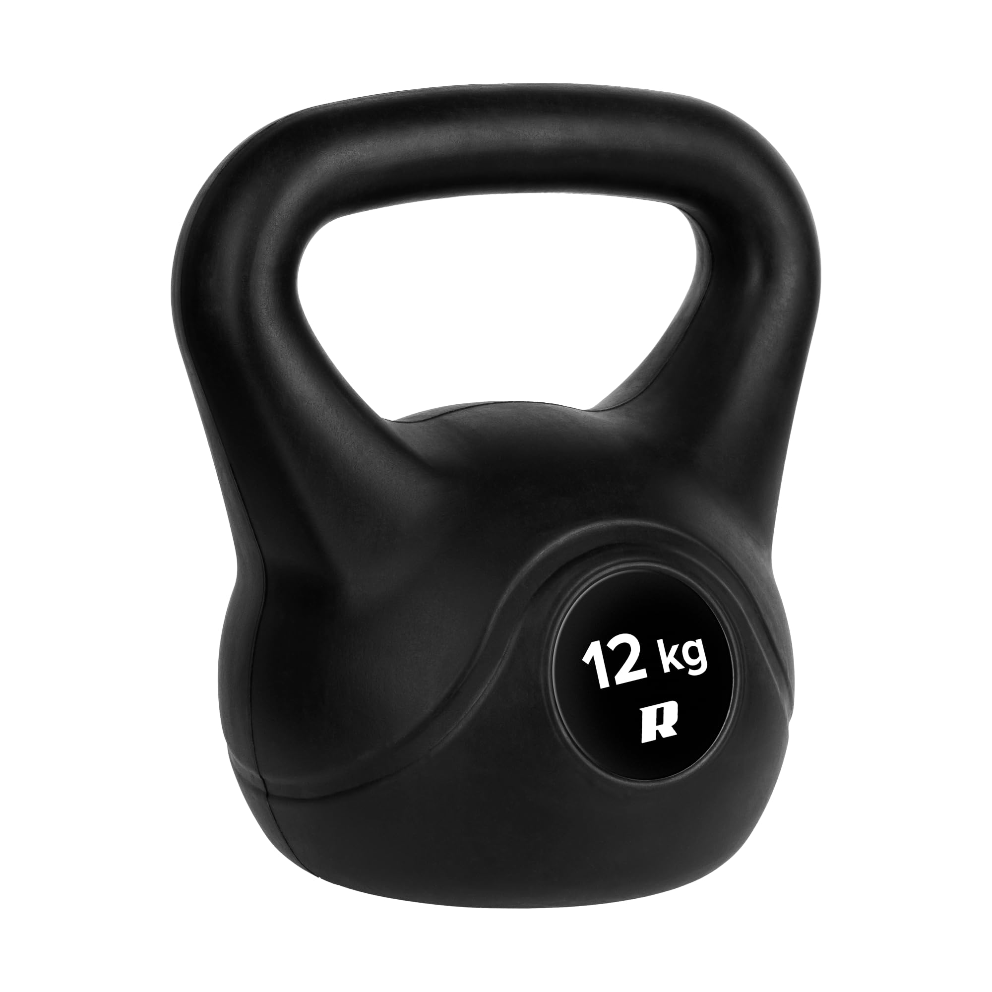REBEL ACTIVE Kugelhantel 12 kg, RBA-2316, Schwarz, Kunststoff, Ergonomisch geformte Griffe, Kompakt und leicht