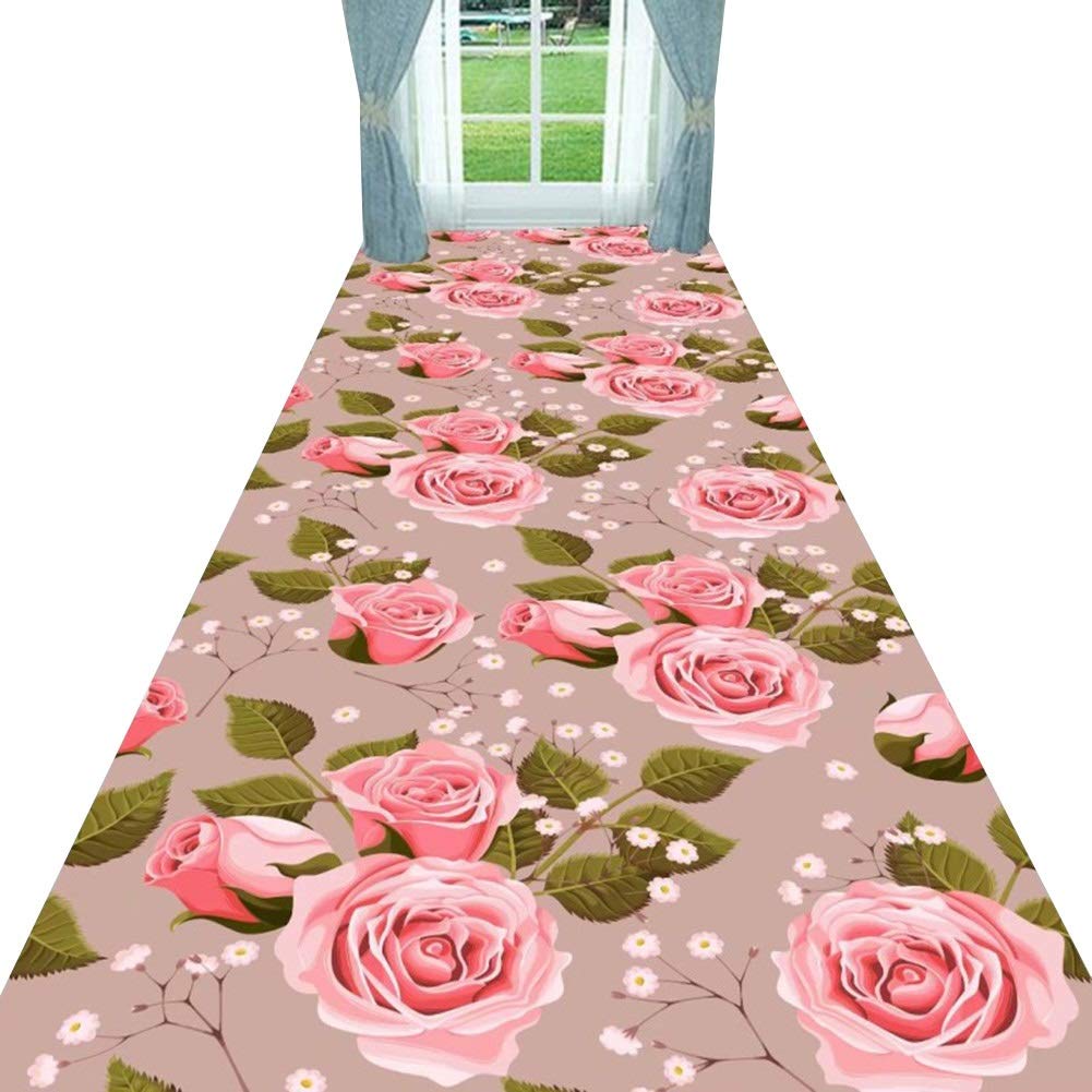 Moquettes motif rose 3D pour entrée et vestiaire accueillant