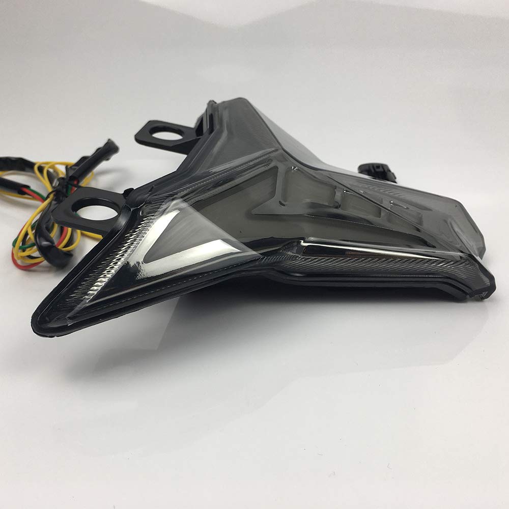 Pour Kawasaki Z1000 ZX10R Ninja250 Ninja400 feu arrière feu arrière LED lumières intégrées clignotants de frein clignotants 2019 2020 2021 2022 2023 (Fumée)
