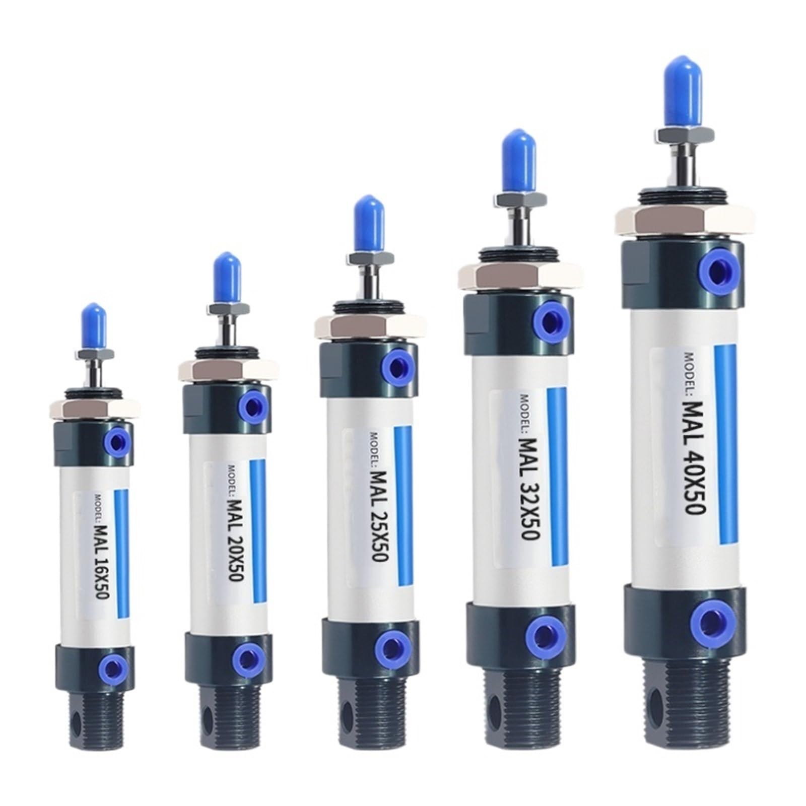 Vérin pneumatique double compression 16mm pour espace restreint et longue course
