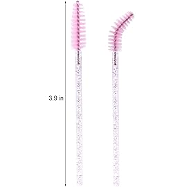 Tbestmax 300 Disposable Mascara Wands Spoolies Eye Lash Brush for Eyebrow/Eyelash Extension Pink