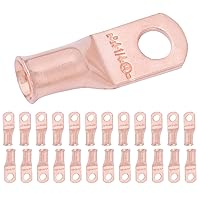 Vista 428 de SELTERM - 2 terminales de anillo resistentes para cable de batería, calibre 4 AWG, pernos de 3/8 pulgadas, terminales de calibre 4, ojales de cobre